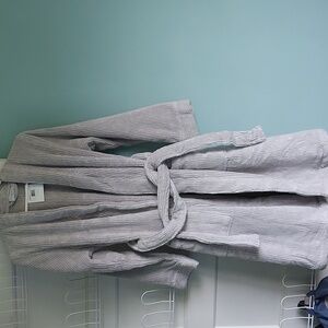 Parachute Soft Rib Robe Gray 100% Cotton NWT